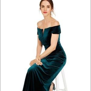 Velvet off the shoulder dress